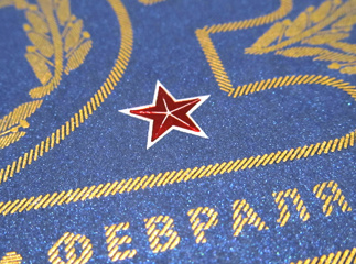 Поздравительная открытка на 23 февраля для авиакомпании "Россия" Поздравительная открытка на 23 февраля для авиакомпании "Россия"