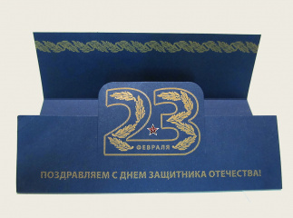 Поздравительная открытка на 23 февраля для авиакомпании "Россия"